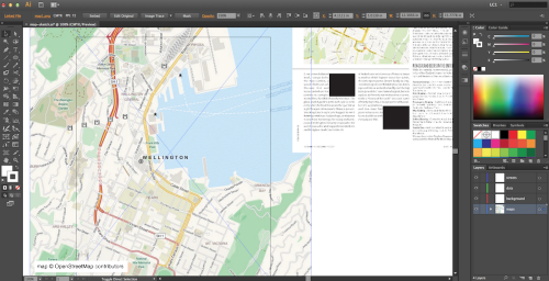 Я беру ссылку, предоставленную клиентом, вместе со скриншотами представления Open Street Map и File → Place'd их в документе